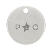 Charms redondos personalizados 8 mm con logo - grosor 0,8 mm Plata 925 x100