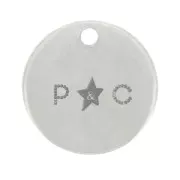 Charms redondos personalizados 8 mm con logo - grosor 0,8 mm Plata 925 x100
