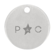 Charms redondos personalizados 10 mm con logo - grosor 0,8 mm Plata 925 x100|raw }}