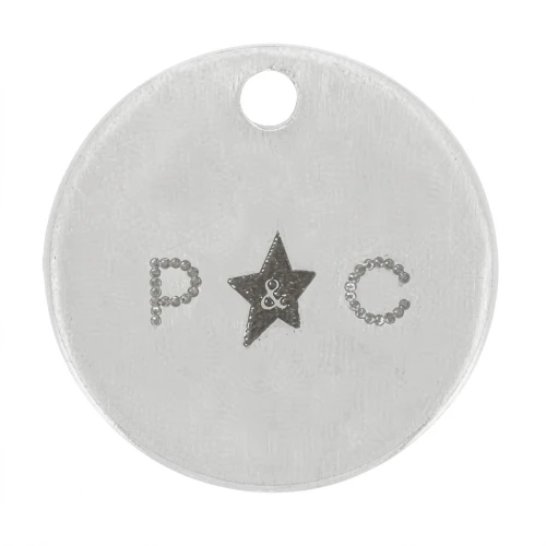 Charms redondos personalizados 10 mm con logo - grosor 0,8 mm Plata 925 x100