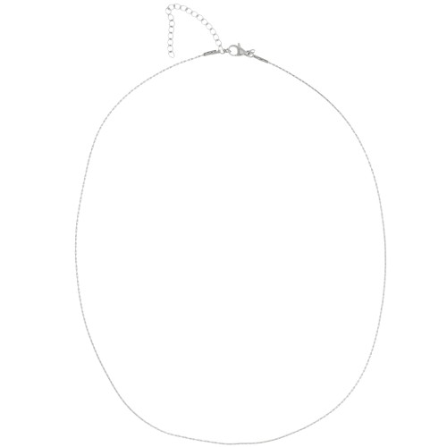 Gargantilla de malla Paloma 0,9 mm - Acero inoxidable 316L x48cm