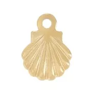 Mini dijes con forma de concha de 7,5 x 6 mm - Acero inoxidable 304 Dorado x 10