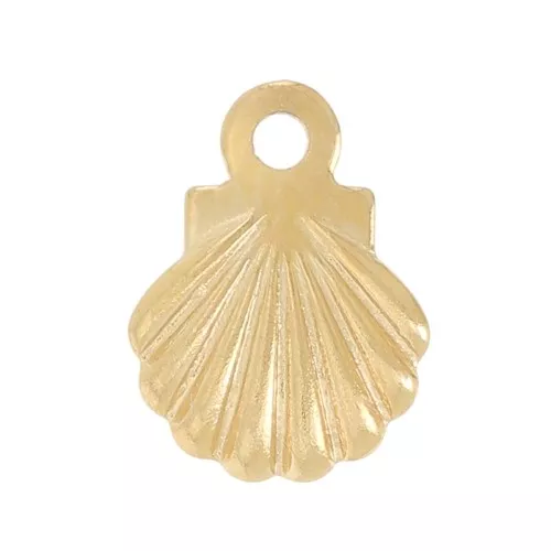 Mini dijes con forma de concha de 7,5 x 6 mm - Acero inoxidable 304 dorado x10