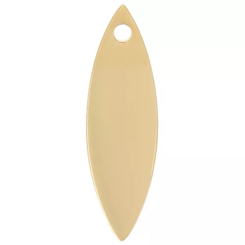 Dije de lanzadera de 16x5mm - Acero inoxidable dorado 316L x1