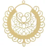 Colgante efecto filigrana 41 mm - motivo oriental - Acero inoxidable 316L Dorado x1