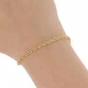 Cadena Forçat Martillada 3.1 mm - Oro 316L Acero Inoxidable x1m