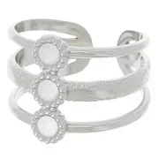 Anillo ajustable de 3 filas T.51 a T.57 para cabujones de 3 mm - Acero inoxidable 304L x1