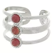 Anillo ajustable de 3 filas T.51 a T.57 para cabujones de 3 mm - Acero inoxidable 304L x1