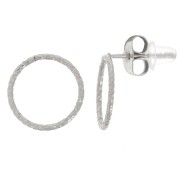 Pendientes circulares efecto diamante 12 mm - Acero inoxidable 304L x2