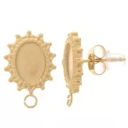 Pendientes ovalados 16x11 mm para cabujón 8x6 mm - Acero inoxidable 316L Doradox2