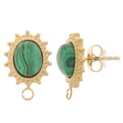 Pendientes ovalados 16x11 mm para cabujón 8x6 mm - Acero inoxidable 316L Doradox2