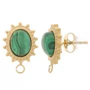 Pendientes ovalados 16x11 mm para cabujón 8x6 mm - Acero inoxidable 316L Doradox2