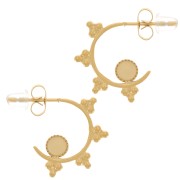 Aros étnicos abiertos 19 mm para cabujón de 4 mm - Acero inoxidable 316L Dorado x2|raw }}