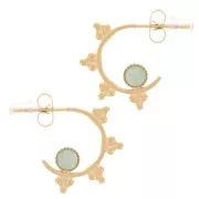 Aros étnicos abiertos 19 mm para cabujón de 4 mm - Acero inoxidable 316L Dorado x2