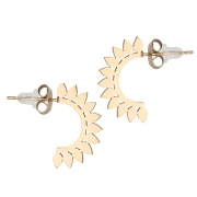 Aros abiertos étnicos de 20 mm con resina epoxi - Acero inoxidable dorado 316L - Negro x2
