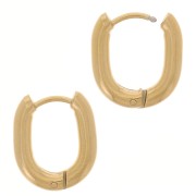 Ganchos pendientes Oval 16x13 mm - Acero Inoxidable Dorado 304L x2