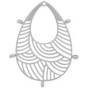 Colgantes gota calada 32x25 mm - 5 anillos cerrados - Acero inoxidable 316L x2|raw }}