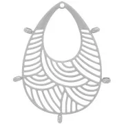 Colgantes gota calada 32x25 mm - 5 anillos cerrados - Acero inoxidable 316L x2