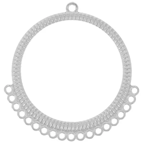 Colgantes redondos huecos de 44 mm con múltiples orificios - Acero inoxidable 316L x2