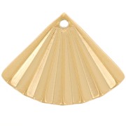 Abanico efecto plisado 15x20 mm - Acero inoxidable 304L Oro x1