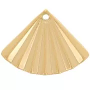 Abanico efecto plisado 15x20 mm - Acero inoxidable 304L Oro x1