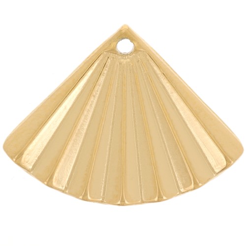 Abanico efecto plisado 15x20 mm - Acero inoxidable 304L Oro x1