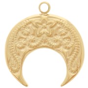 Dije en forma de media luna de 17 x 15,5 mm - motivo de arabescos - Acero inoxidable 304 Dorado x1