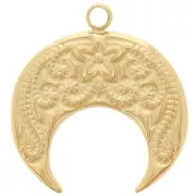 Dije en forma de media luna de 17 x 15,5 mm - motivo de arabescos - Acero inoxidable 304 Dorado x1