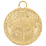 Colgante étnico redondo 18 mm - para cabujón 3 mm - Acero inoxidable 316L Doradox1|raw }}
