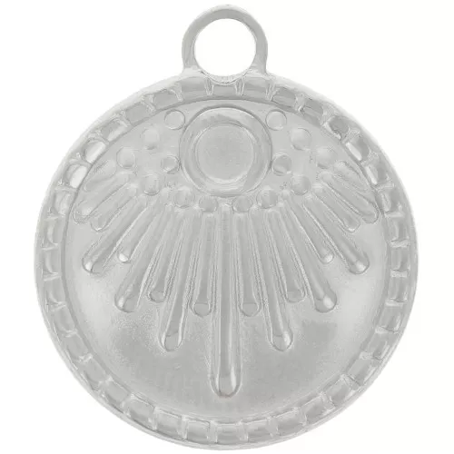 Colgante étnico redondo de 18 mm - para cabujón de 3 mm - Acero inoxidable 316L x1