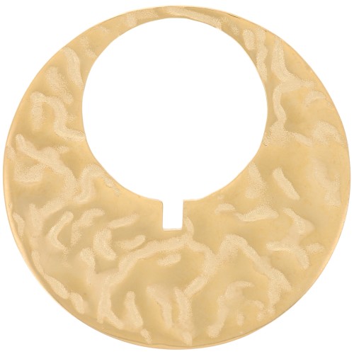 Colgante Círculo Hueco Martillado 30mm - Acero Inoxidable Dorado 316L x1