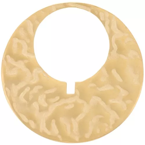 Colgante Círculo Hueco Martillado 30mm - Acero Inoxidable Dorado 316L x1