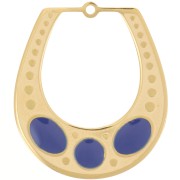 Colgante de diseño texturado 25x21 mm con resina epoxi - Acero inoxidable 316L Dorado - Azul