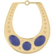 Colgante de diseño texturado 25x21 mm con resina epoxi - Acero inoxidable 316L Dorado - Azul
