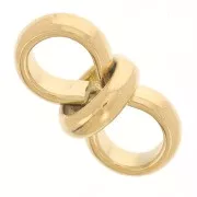 Cuenta pasante doble 12x6 mm para cordón de 4 mm - Acero inoxidable 304L Dorado x1