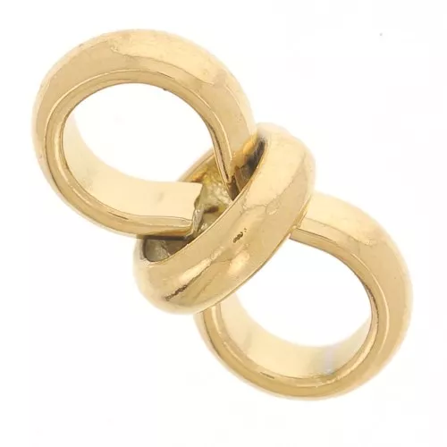 Cuenta pasante doble 12x6 mm para cordón de 4 mm - Acero inoxidable 304L Dorado x1