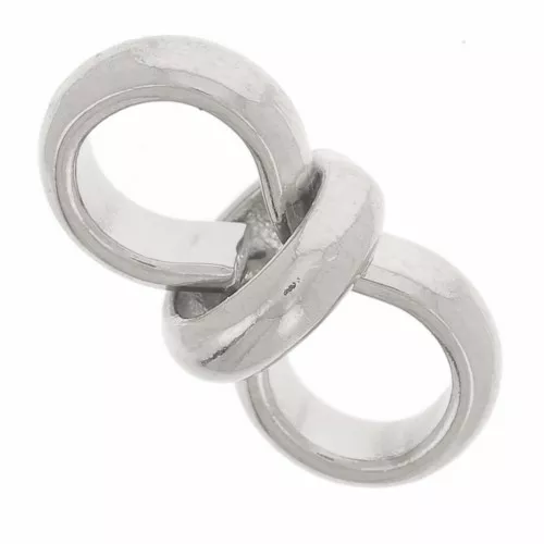 Cuenta pasante doble 12x6 mm para cordón de 4 mm - Acero inoxidable 304L x1