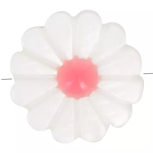 Cuenta Flor de Nacar 12 mm - Blanco - Coral x1