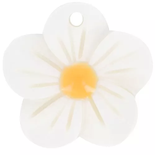 Colgante Flor de Nacar 20 mm - Natural - Naranja x1