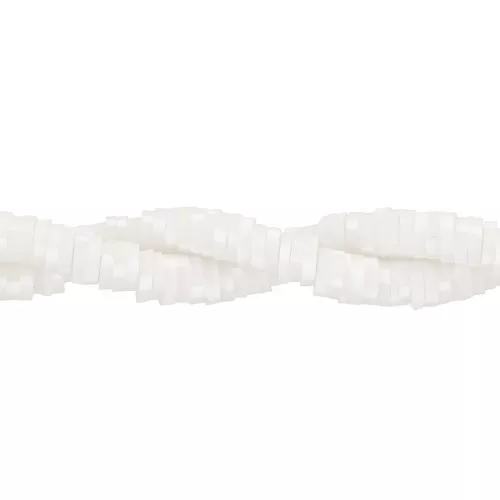 Cuentas arandalas Heishi 4x1 mm - Multi Blanco x40cm