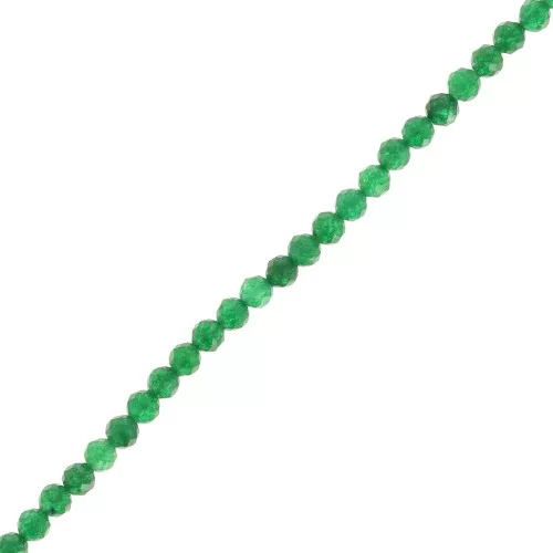 Cuentas facetadas redondas 2.5mm - Jade Tintado - Verde Oscuro x38cm