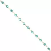 Cadena de fantasía con ojo de epoxi 4,5 mm Acero inox 304 Oro - V. Turquesa x1m