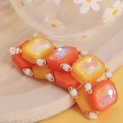 Engaste octogonal de plástico para cabujón 4627 18x13 mm - Amarillo transparente x1