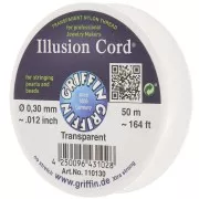 Hilo de nylon invisible 0,30 mm - cordón ilusión - Griffin - Transparente x50m