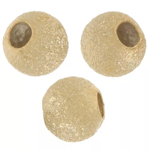 Perlas redondas diamante 4 mm - Chapado en oro x8