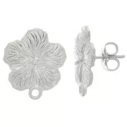 Pendientes flor 15 mm con anilla cerrada - Plata x2