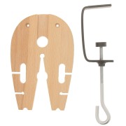 Taco de madera precortado 15x10 cm con mordaza de acero x1