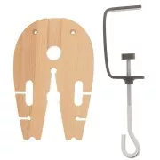 Taco de madera precortado 15x10 cm con mordaza de acero x1