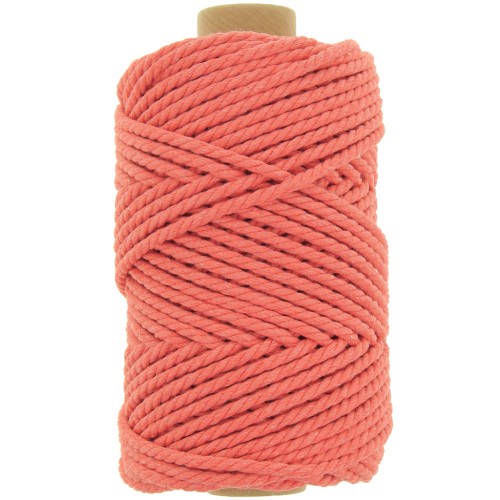 Bobina de cordón de macramé de algodón 3 mm - Naranja x50m