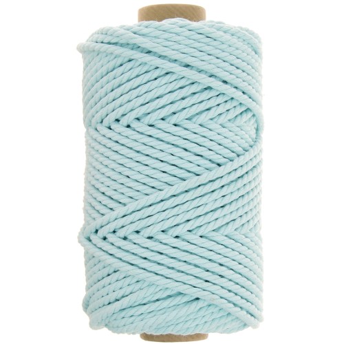 Bobina de cordón de algodón para macramé 3 mm - Celeste x50m